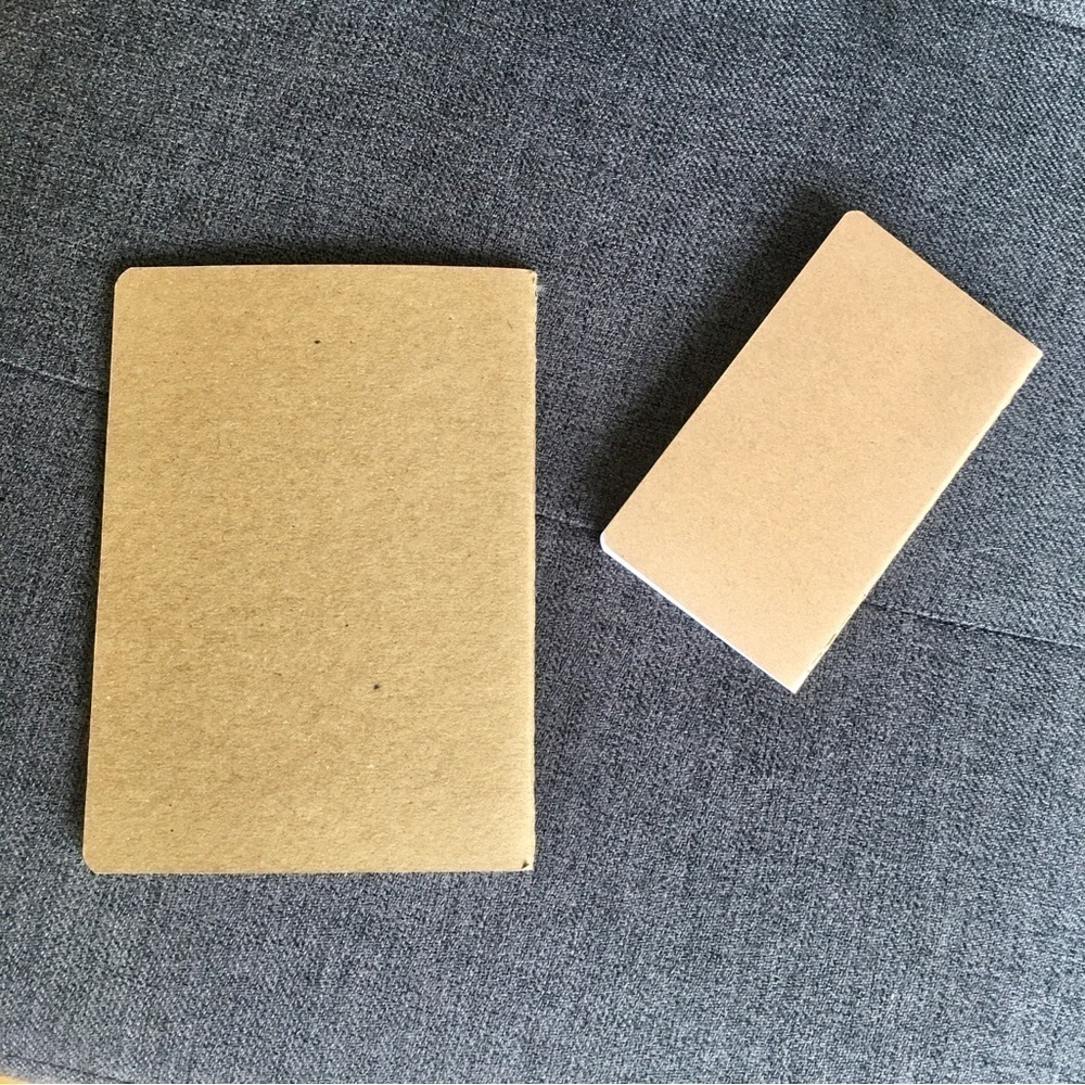 Set/2 Moon Phases Kraft Lined Notebooks, Tan, Black - Picture 3 of 16